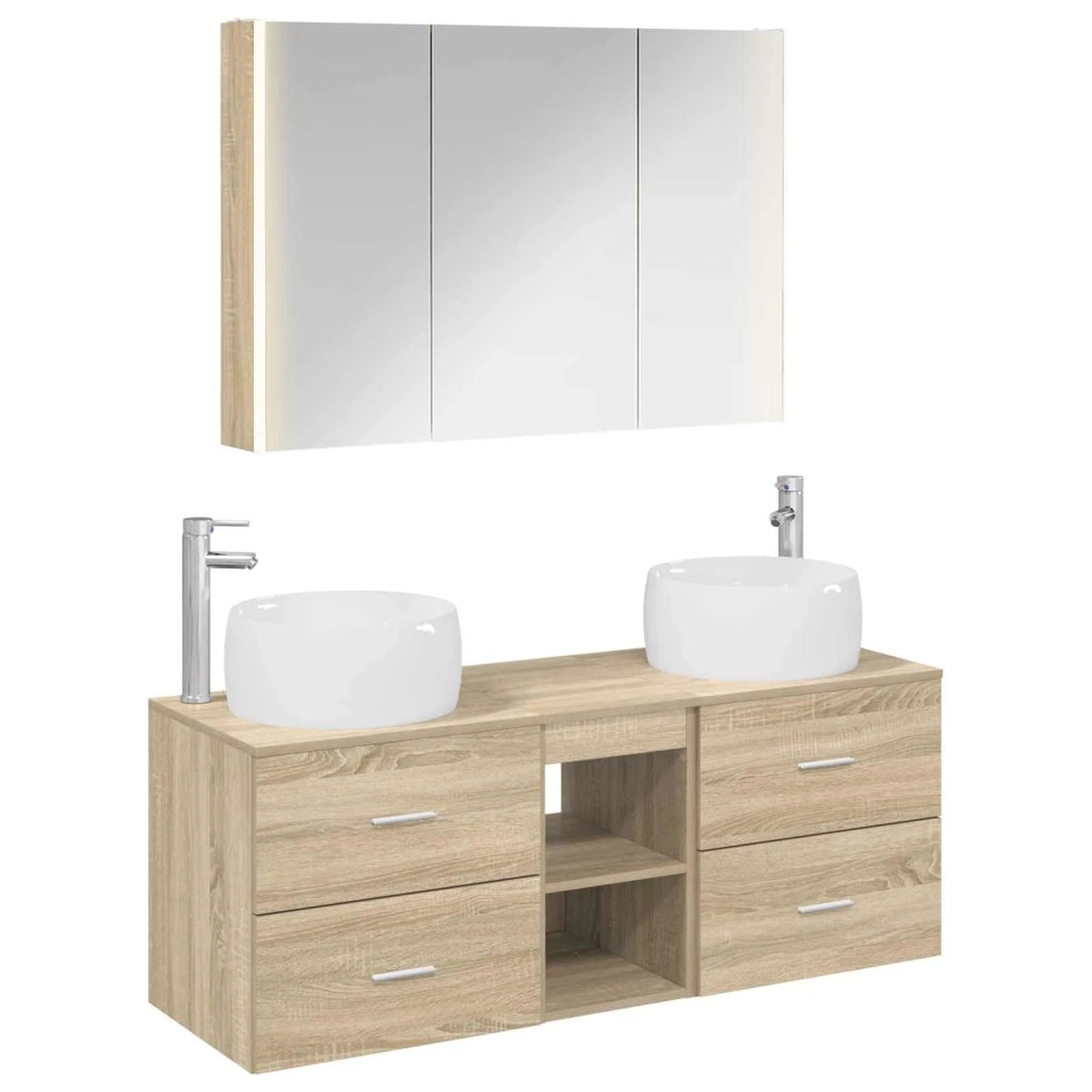 Set di mobili per il bagno 4 pcs Rovere Sonoma 3407025