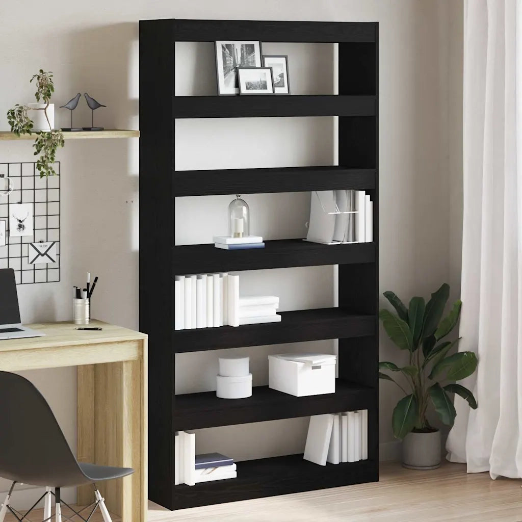 Armadio per Libri Rovere Nero 100 x 30 x 198 cm 3333932