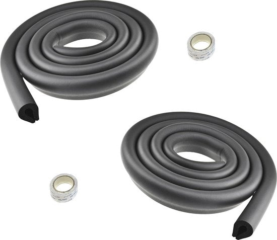 Protezione angolare a forma di U, spessa, protezione contro urti per angoli di tavolo e mobili, cuscino di assorbimento per bambini, bumper anti-urto, strisce, nero
