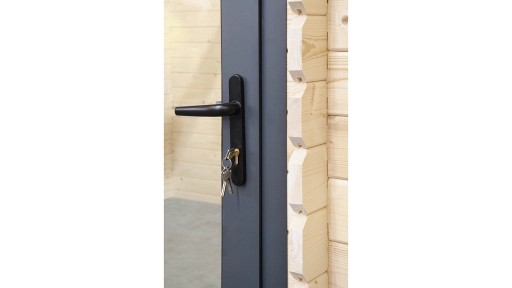 Casetta da giardino in legno - 17.4m2 - 5.79x3m - 28mm - colore: naturale - DOM639 - ALTANKA