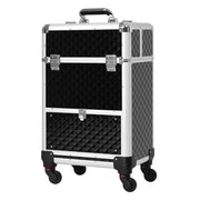 Valigia da trucco con manico telescopico ¨C zephmum ¨C 34x25x62 cm nero alluminio
