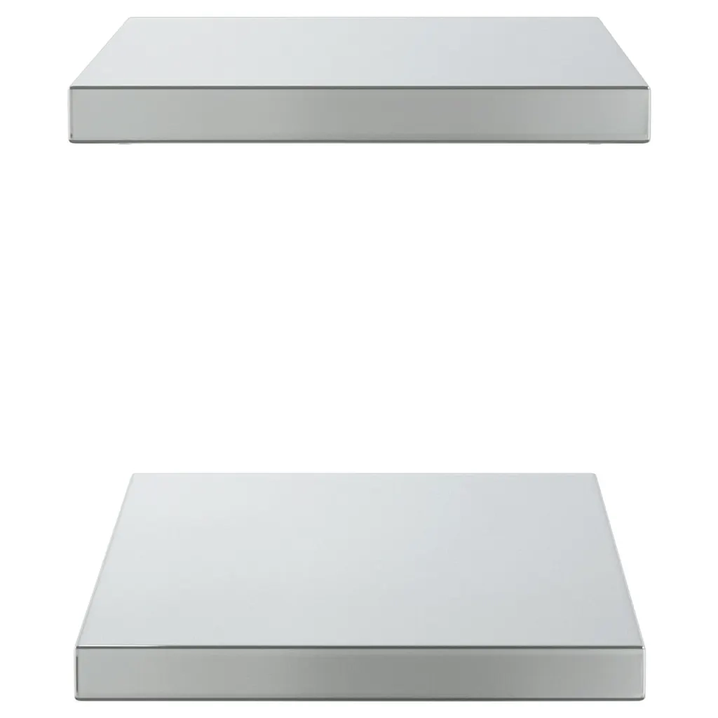 Mensole a Muro 2 pz 50x30x3 cm Argento in Acciaio Inossidabile