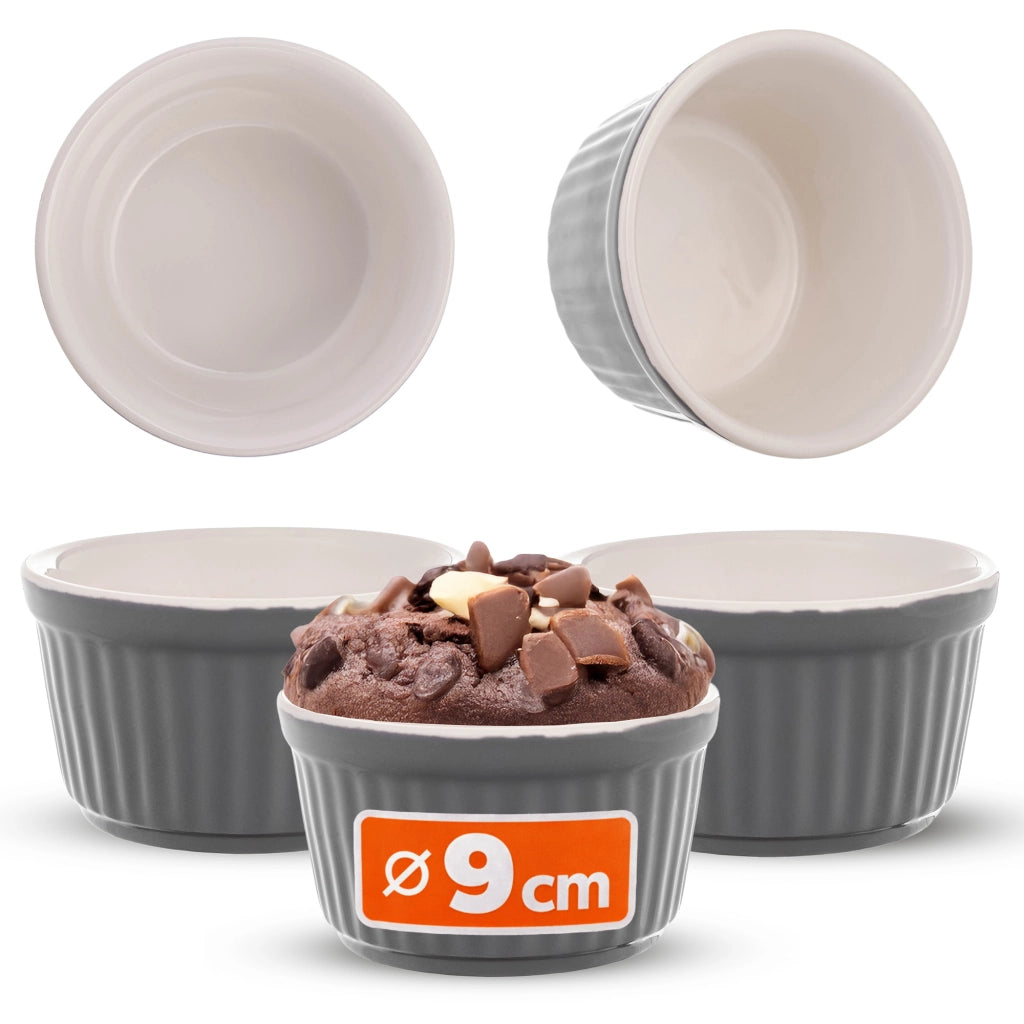 KADAX Set di 3 ciotole da forno per zuppiere, resistenti al forno, diametro 9 cm, capacità 150 ml.