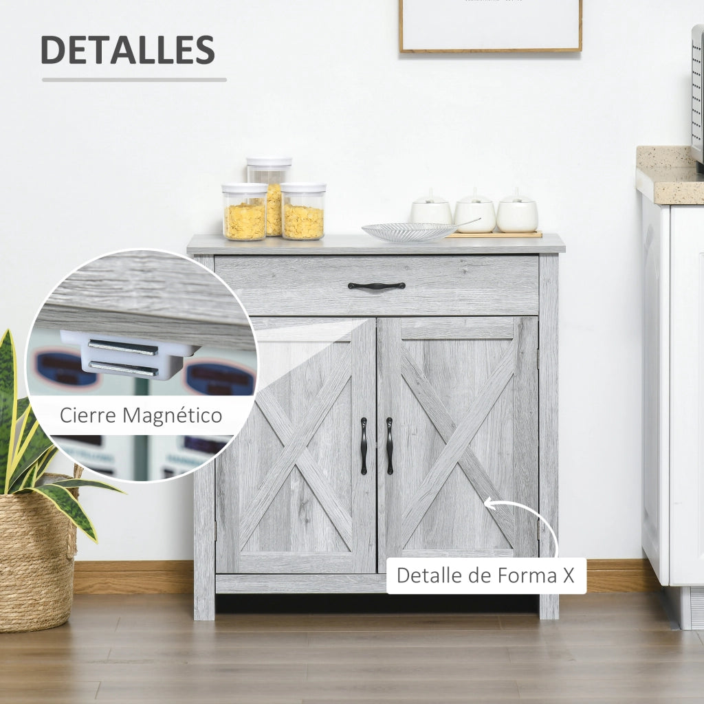 Credenza per Soggiorno ¨C zephmum ¨C Grigio 80x39.7x80 cm