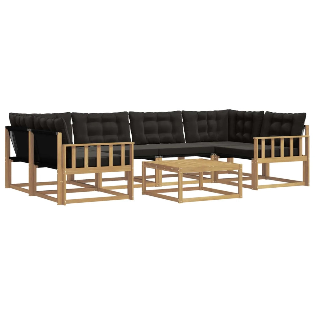 Set di divani da esterno 7 pz Bianco e Nero 3388466