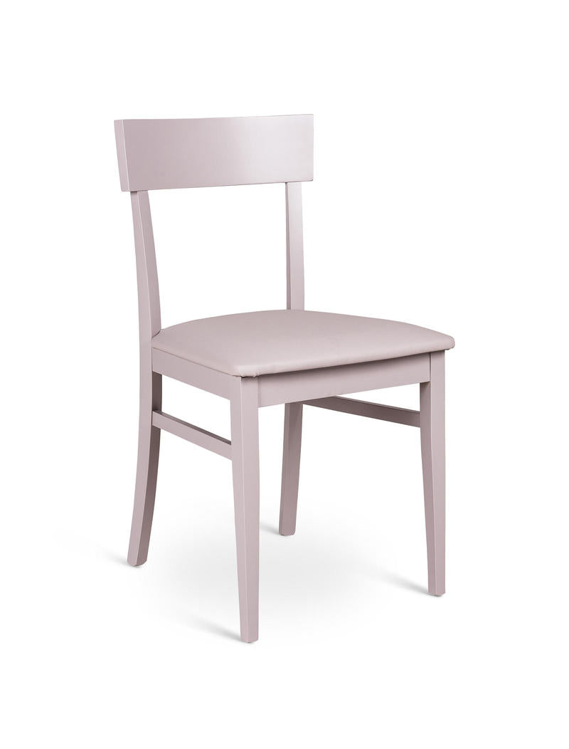 Set 2 Sedie 44x45xH82 cm in Similpelle Monaco Grigio Chiaro