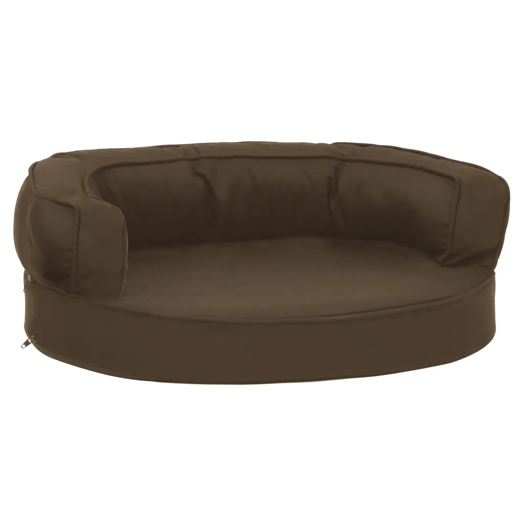Materasso Ergonomico per Cani 60x42 cm Effetto Lino Marrone 171301