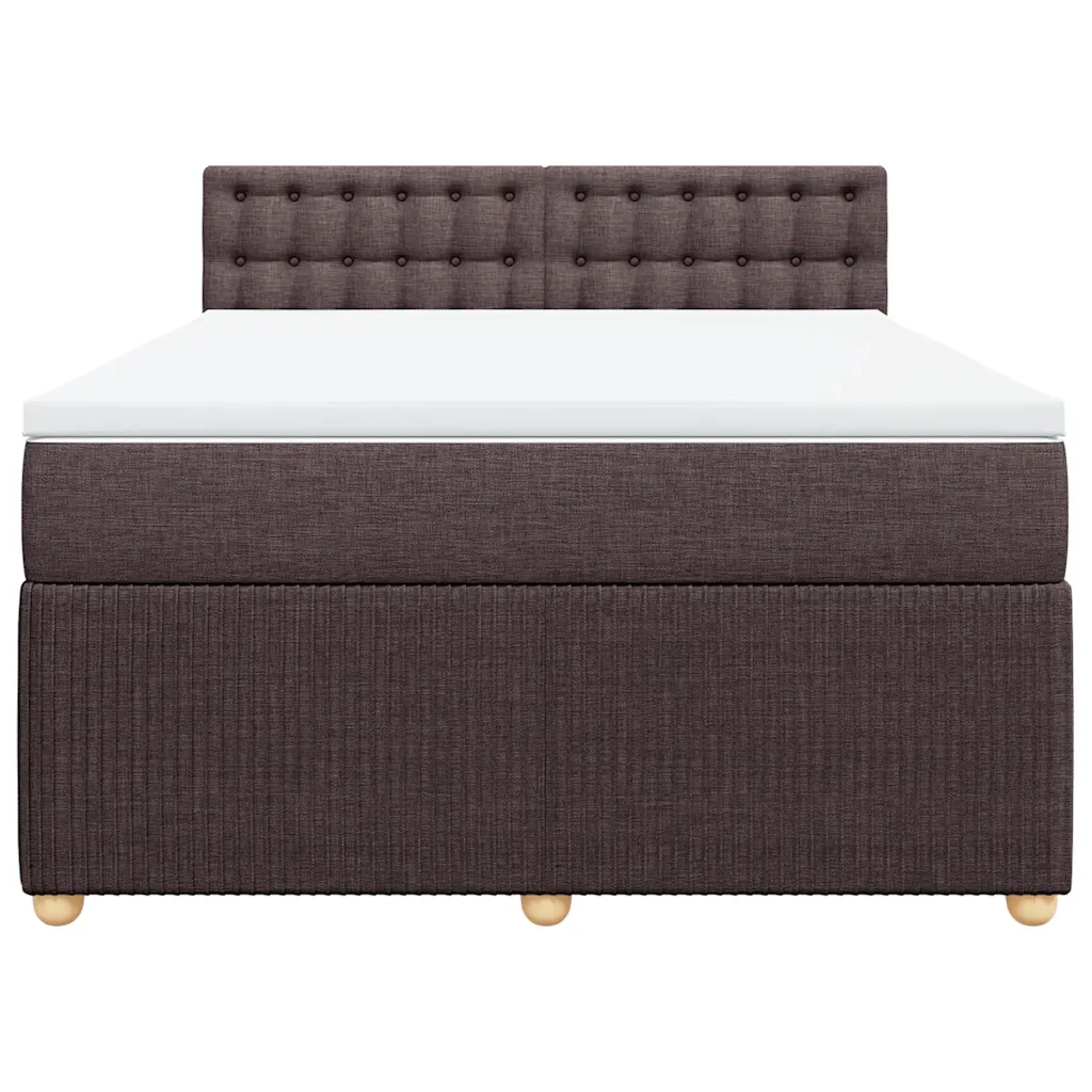vidaXL Giroletto a Molle con Materasso Marrone Scuro 140x200cm Tessuto
