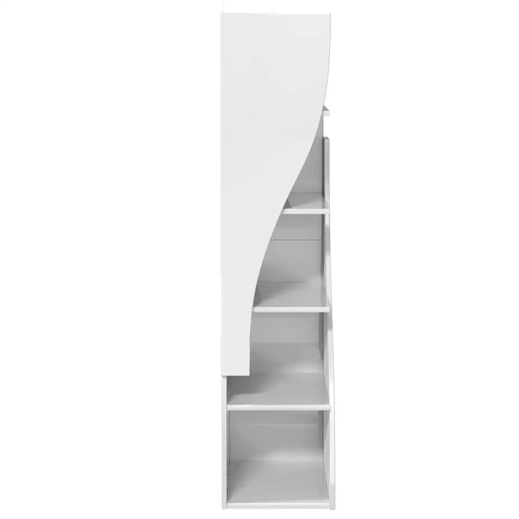 Mobile angolare Bianco Lucido 32x32x140cm Legno multistrato