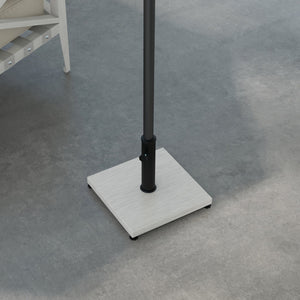 Base per Ombrellone da 25kg in Metallo e Cemento con Effetto Legno 45x45x33.5cm Bianco