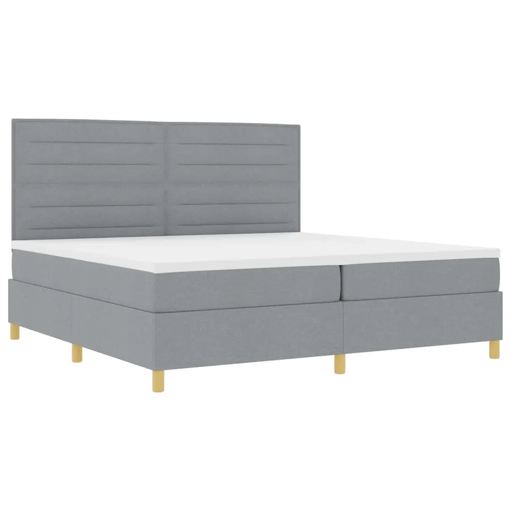Letto a molle con materasso Grigio chiaro 200 x 200 cm Tessuto 3339567