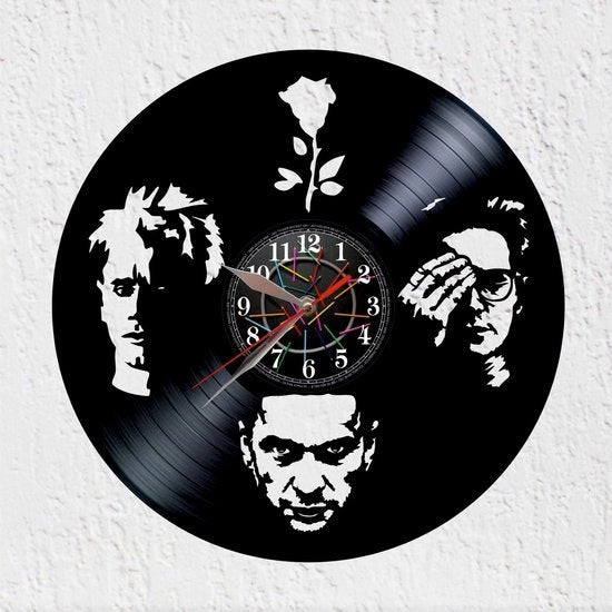 Cronografo analogico per parete, musica rock, decorazione, 30 cm, nero, su batterie