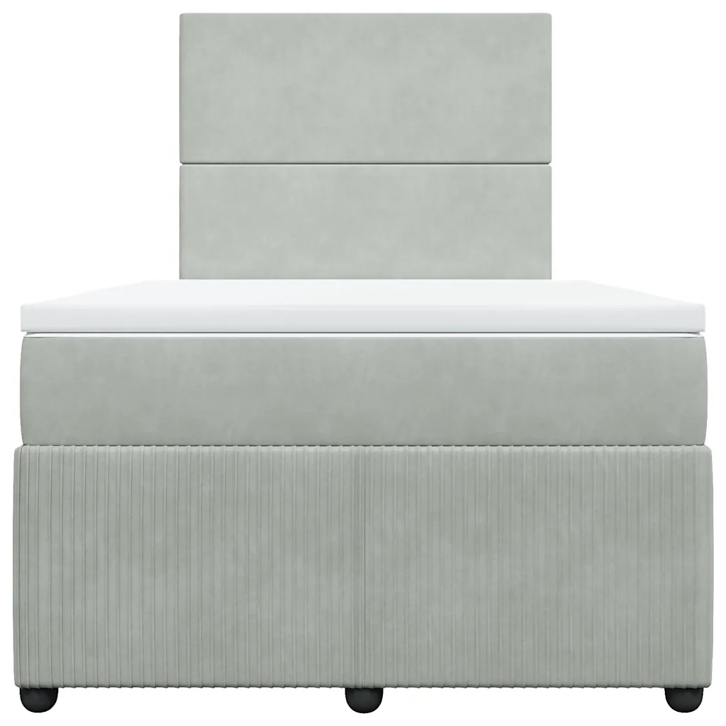 Giroletto a Molle con Materasso Grigio Chiaro 120x200cm Velluto 3292304