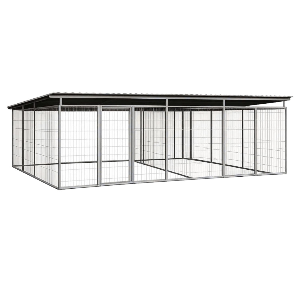 2 box uniti per cani da esterno copertura zincato a caldo ciascuno da 300x300xh180 cm