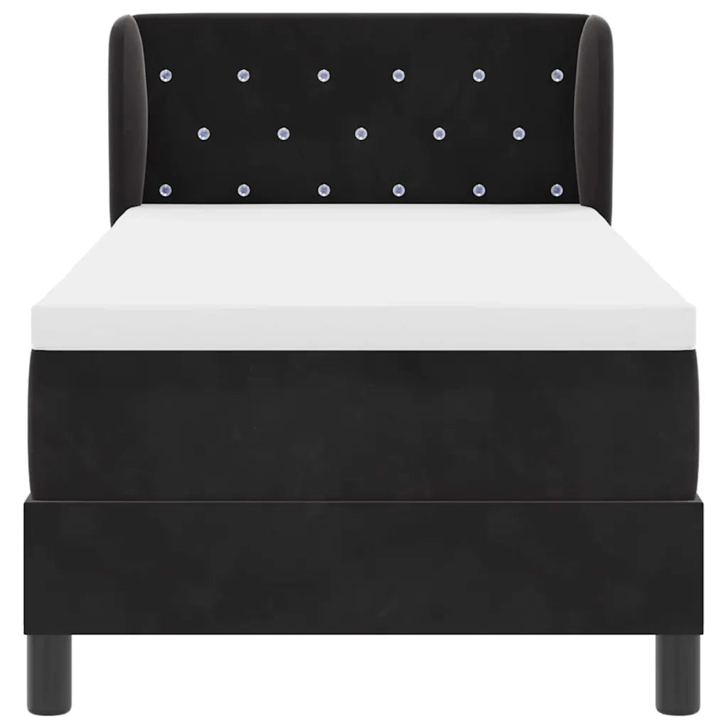 Letto a molle con testiera Nero 80 x 200 cm Velluto 3340306