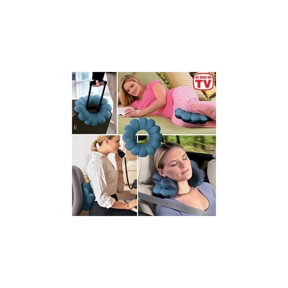 Trade Shop - Total Pillow Cuscino Per Collo Anti Cervicale Da Viaggio Poggia Testa Ergonomico -
