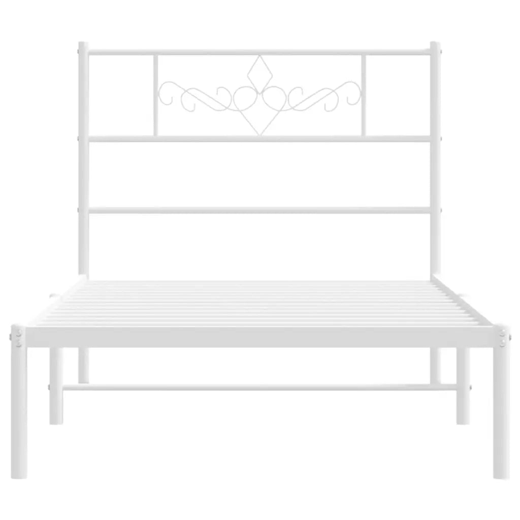 Giroletto con Testiera Metallo Bianco 107x203 cm 355312