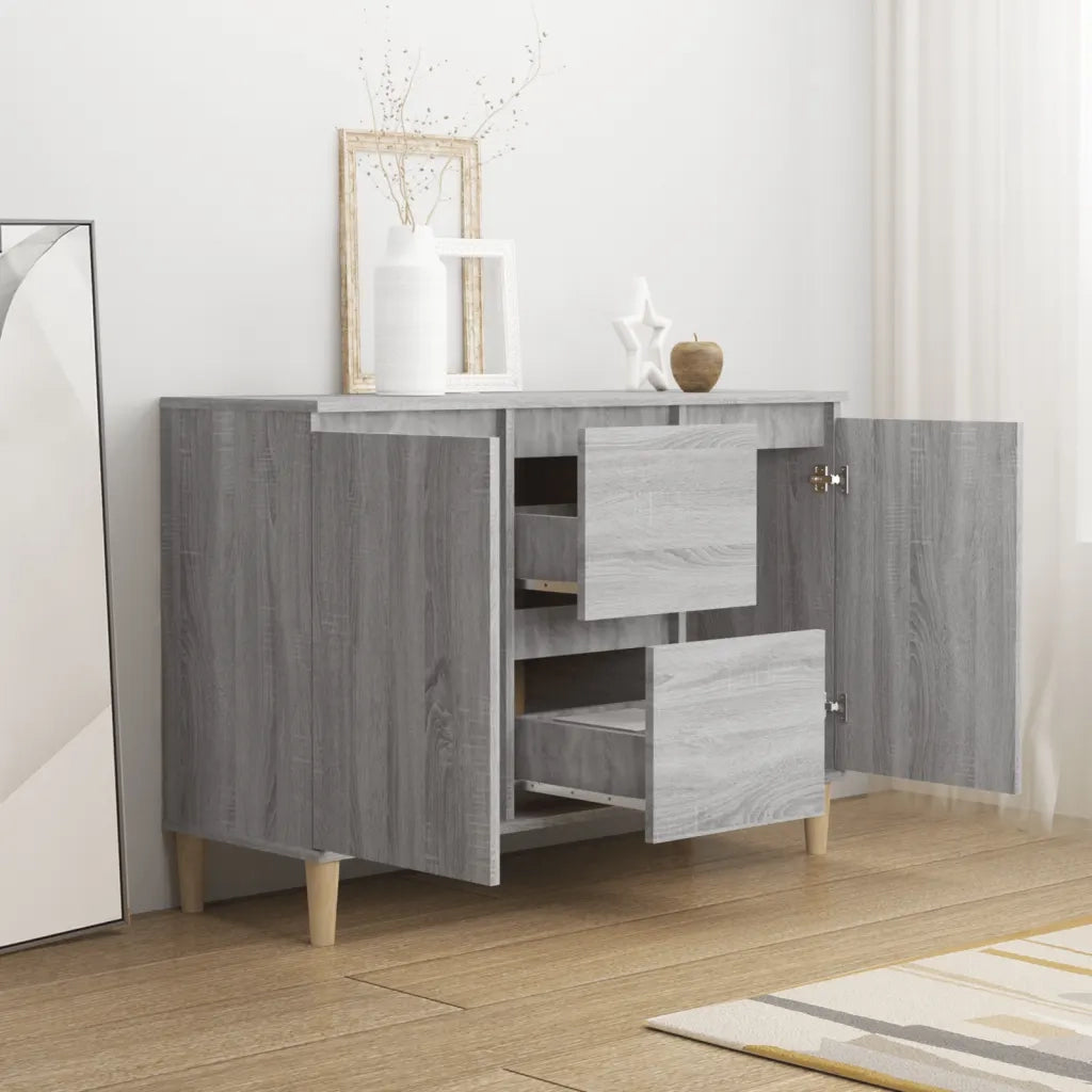 Credenza Grigio Sonoma 101x35x70 cm in Legno Ingegnerizzato 815163