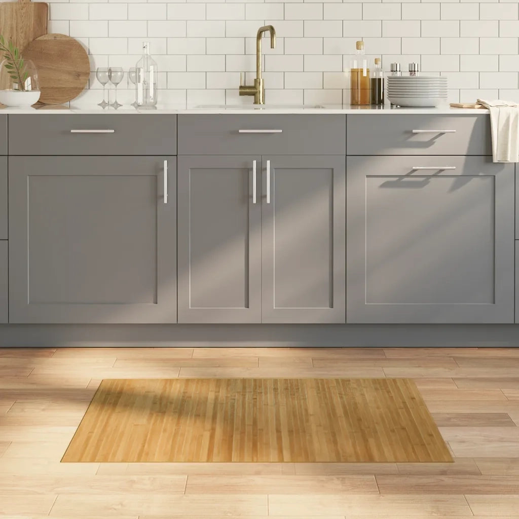Tappeto Rettangolare Naturale 60x100 cm in Bambù 376709