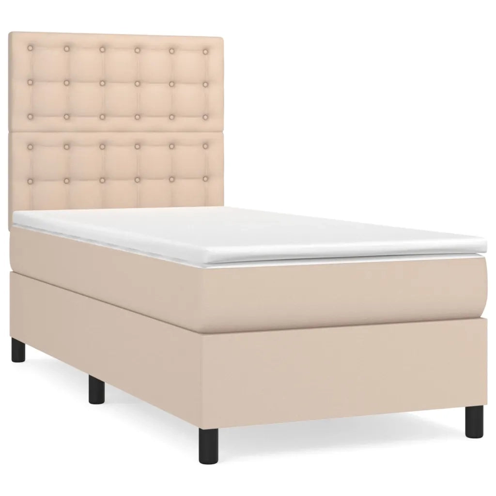 Giroletto a Molle con Materasso Cappuccino 90x190 cm Similpelle