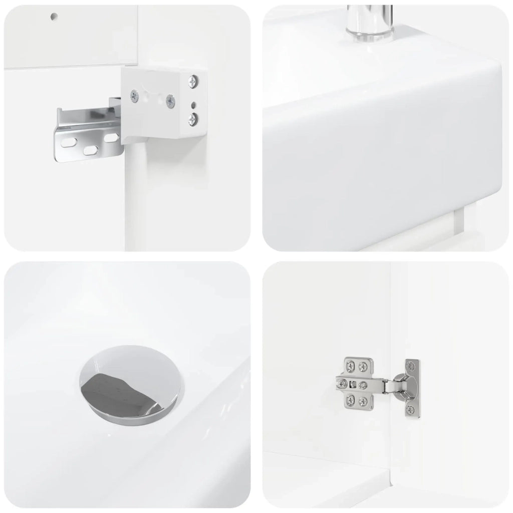 Mobile bagno con rubinetto Bianco 45,5 x 22,5 x 84 cm 889451