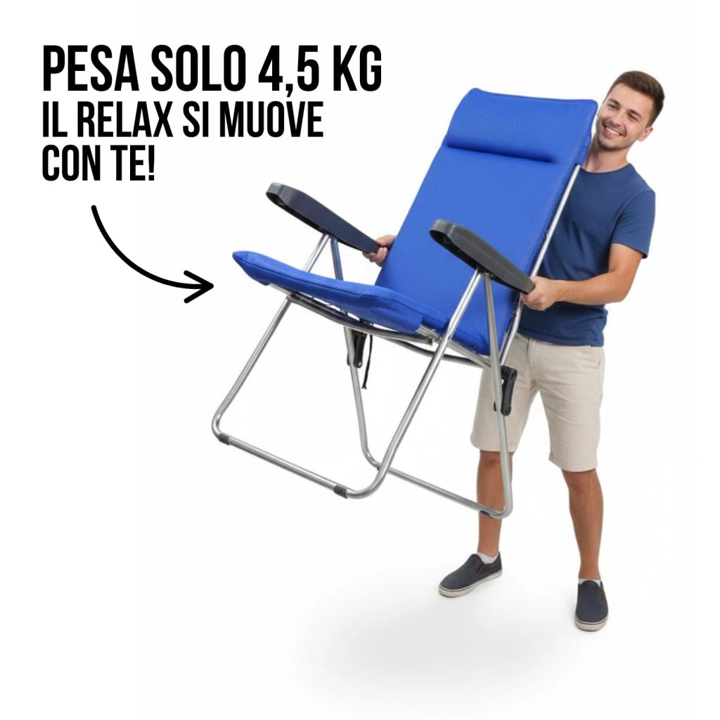 Marvin Sdraio da Giardino in Alluminio Reclinabile in 5 Posizioni Hawaii, Poltrona Sedia Sdraio con Cuscino Imbottito 4c