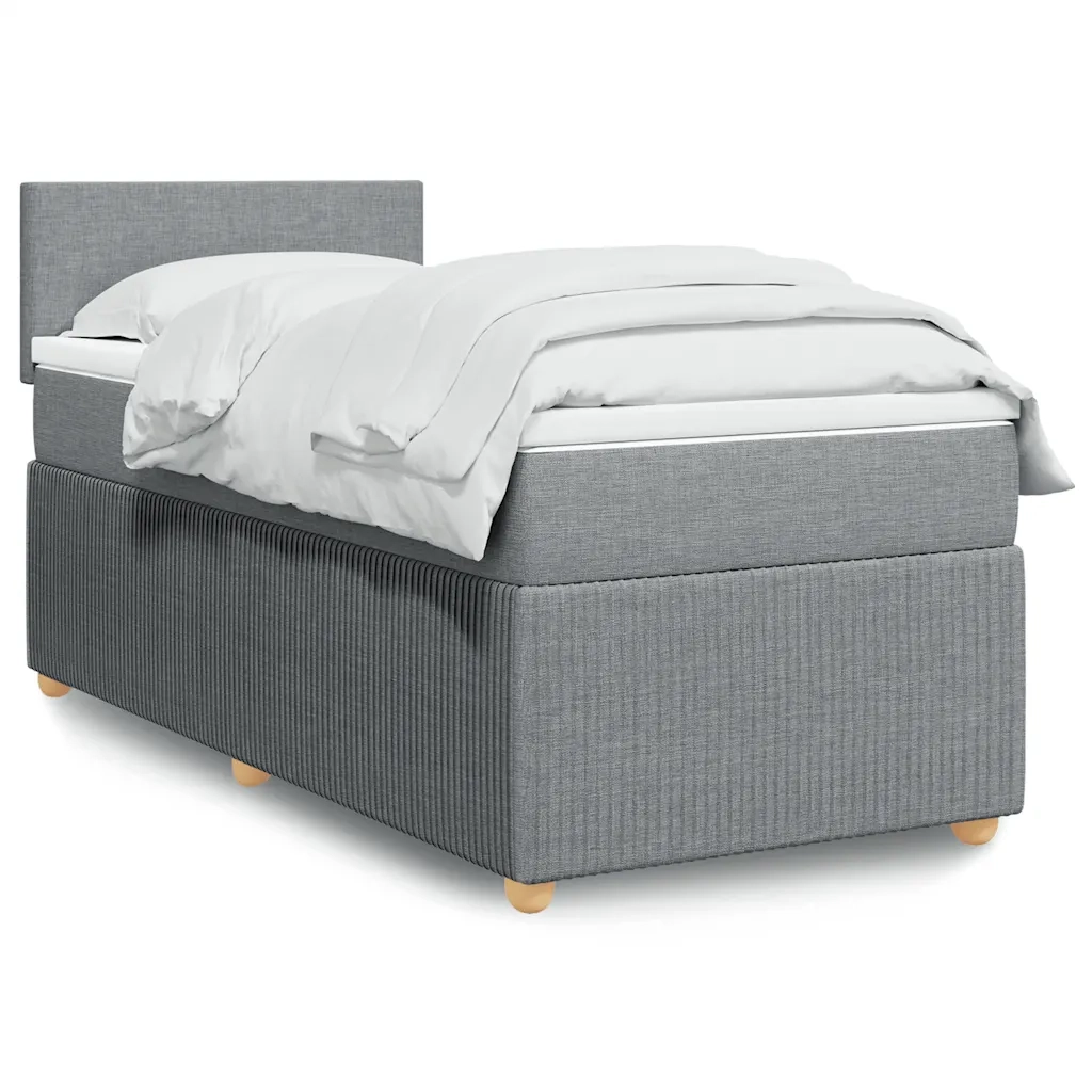Giroletto a Molle con Materasso Grigio Chiaro 90x200 cm Tessuto 3287332