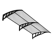 Tettoia per porta per protezione da sole pioggia neve, Tettoia per porta finestra in alluminio 199x99cm Grigio-Tende parasole