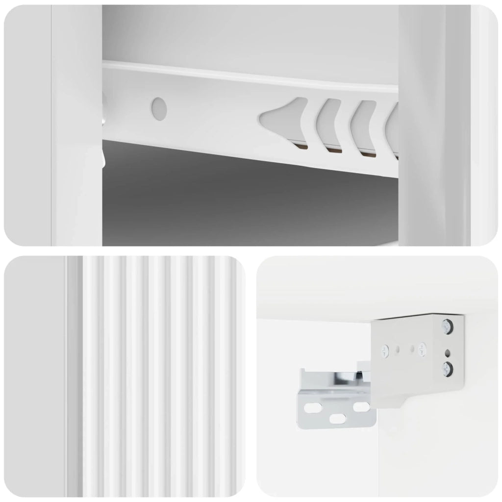 Mobiletto da notte a muro 2 pcs Bianco Lucido 33 x 34,5 x 20 cm 898434