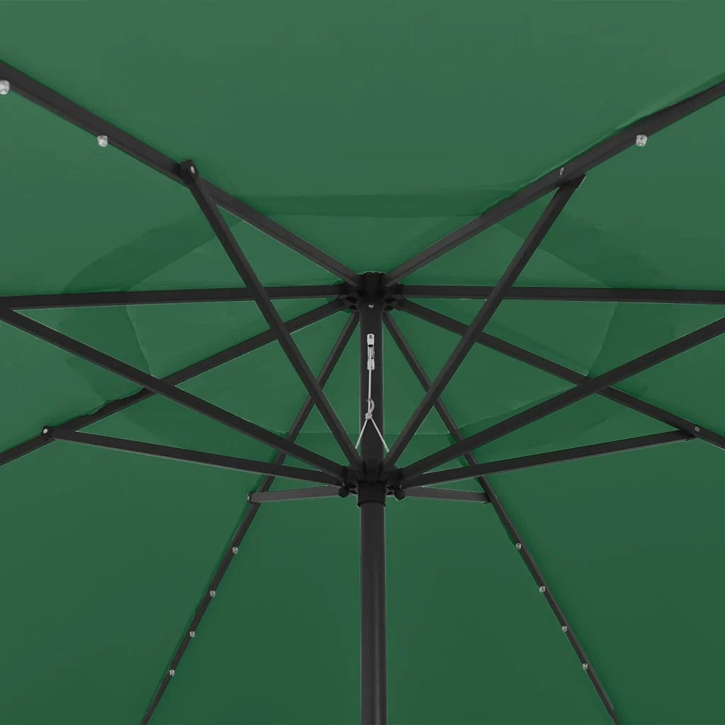 Ombrellone da esterno con LED e palo in metallo 400 cm verde 02_0008186
