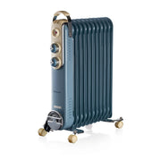 Radiatore a olio Vintage 11 elementi - 2500W - Celeste - 3 livelli di potenza