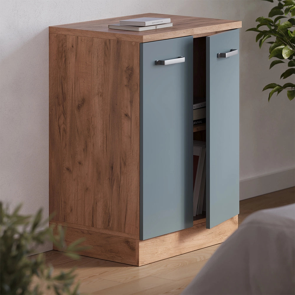 Mobile per mansarda Rion Grigio-blu/Rovere dorato 60 x 83.8 cm senza inclinazione con 2 ante Vicco
