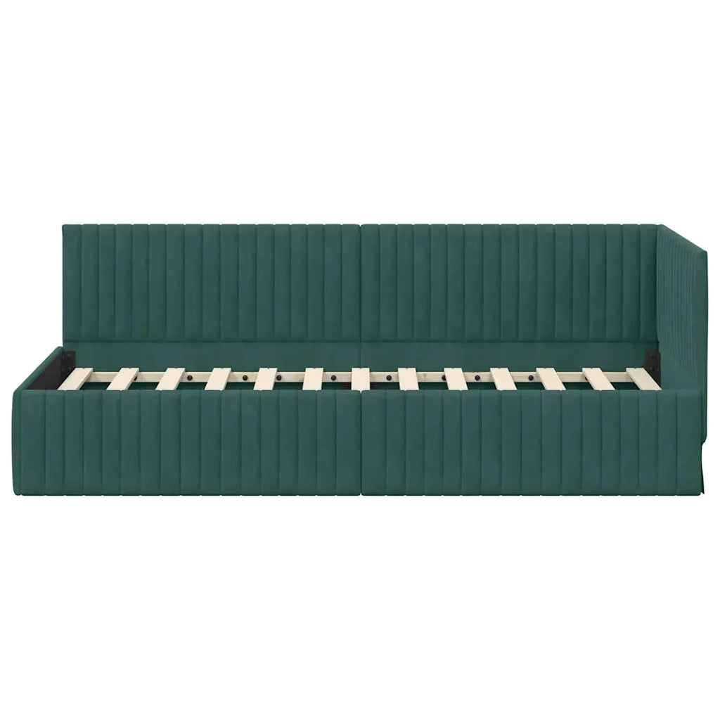 Cornice del letto ad angolo Verde Scuro 80 cm x 200 cm Velluto 42016248