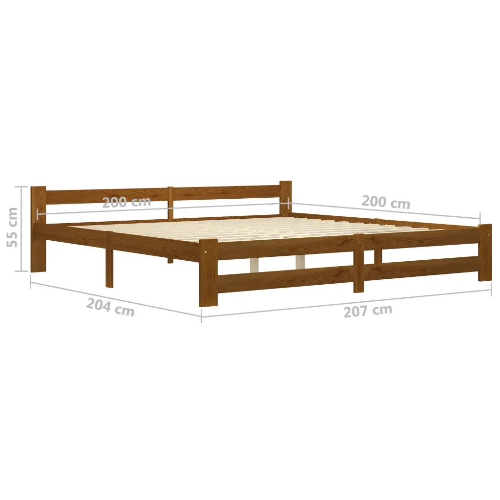 Giroletto senza Materaso Ambrato in Legno Massello 200x200 cm 322011