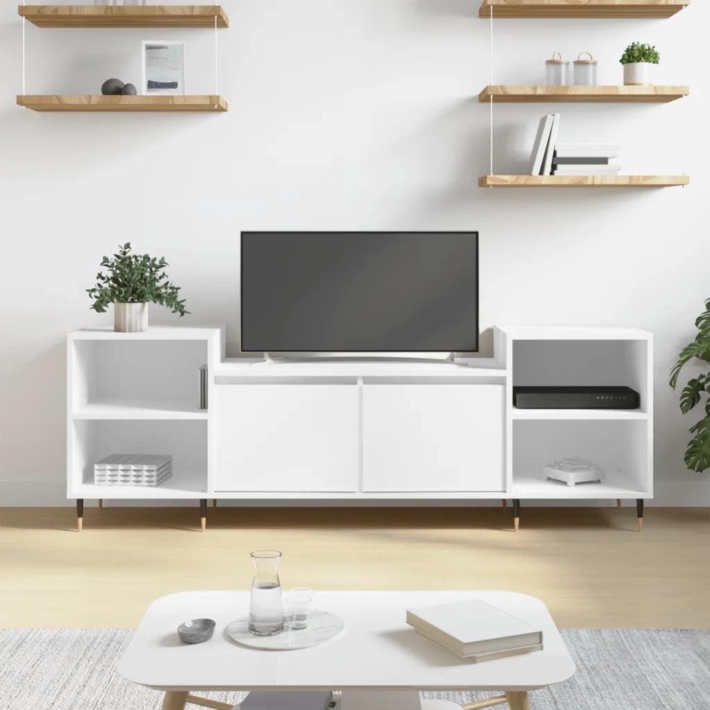 Mobile Porta TV Bianco 160x35x55 cm in Legno Multistrato 831332