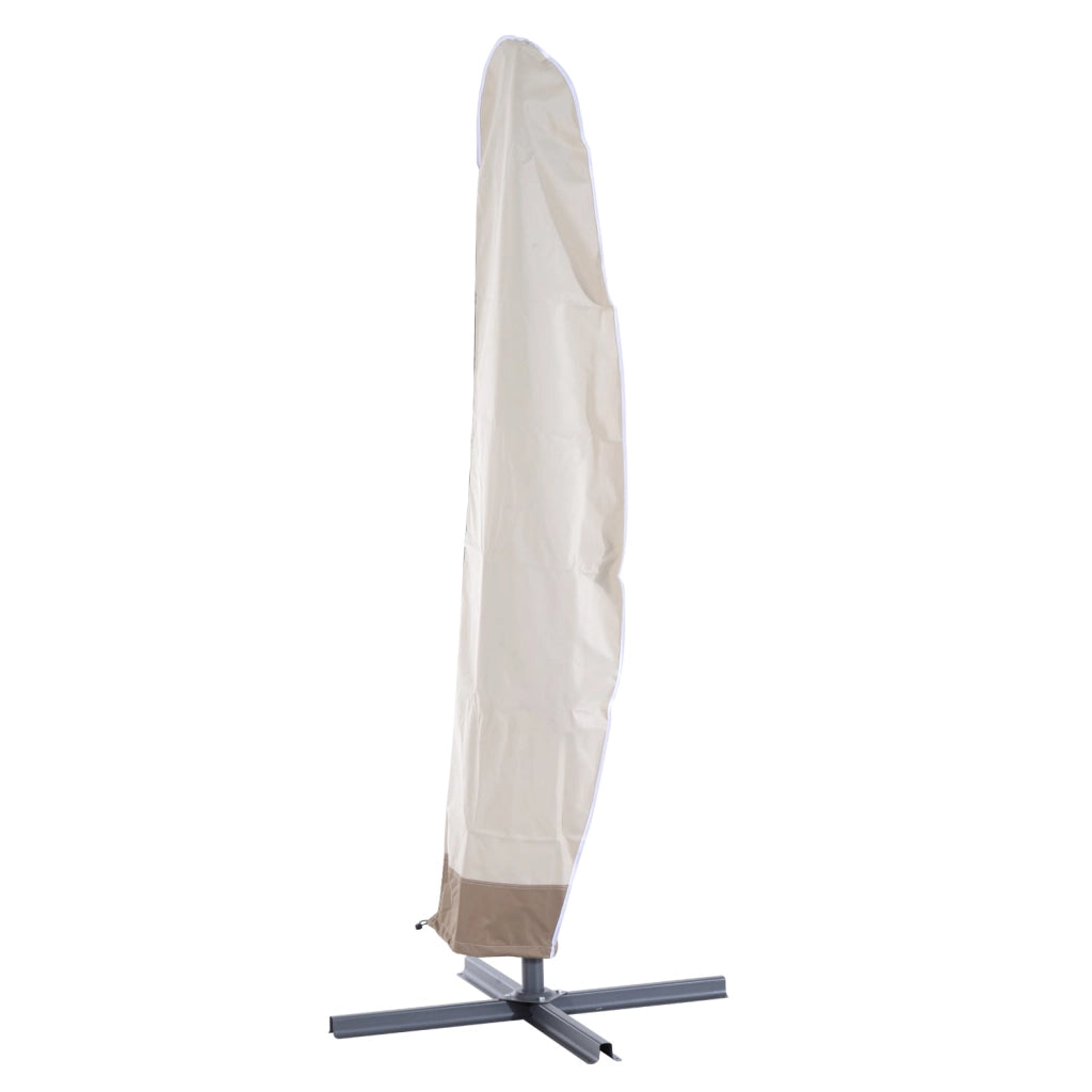 Copertura per Ombrellone 3x3 m Impermeabile Custodia con Cerniera e Laccio Beige