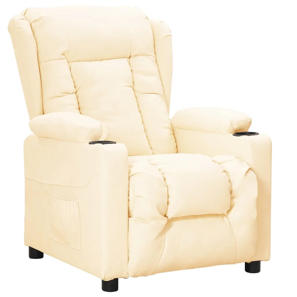 Poltrona Reclinabile Crema in Similpelle