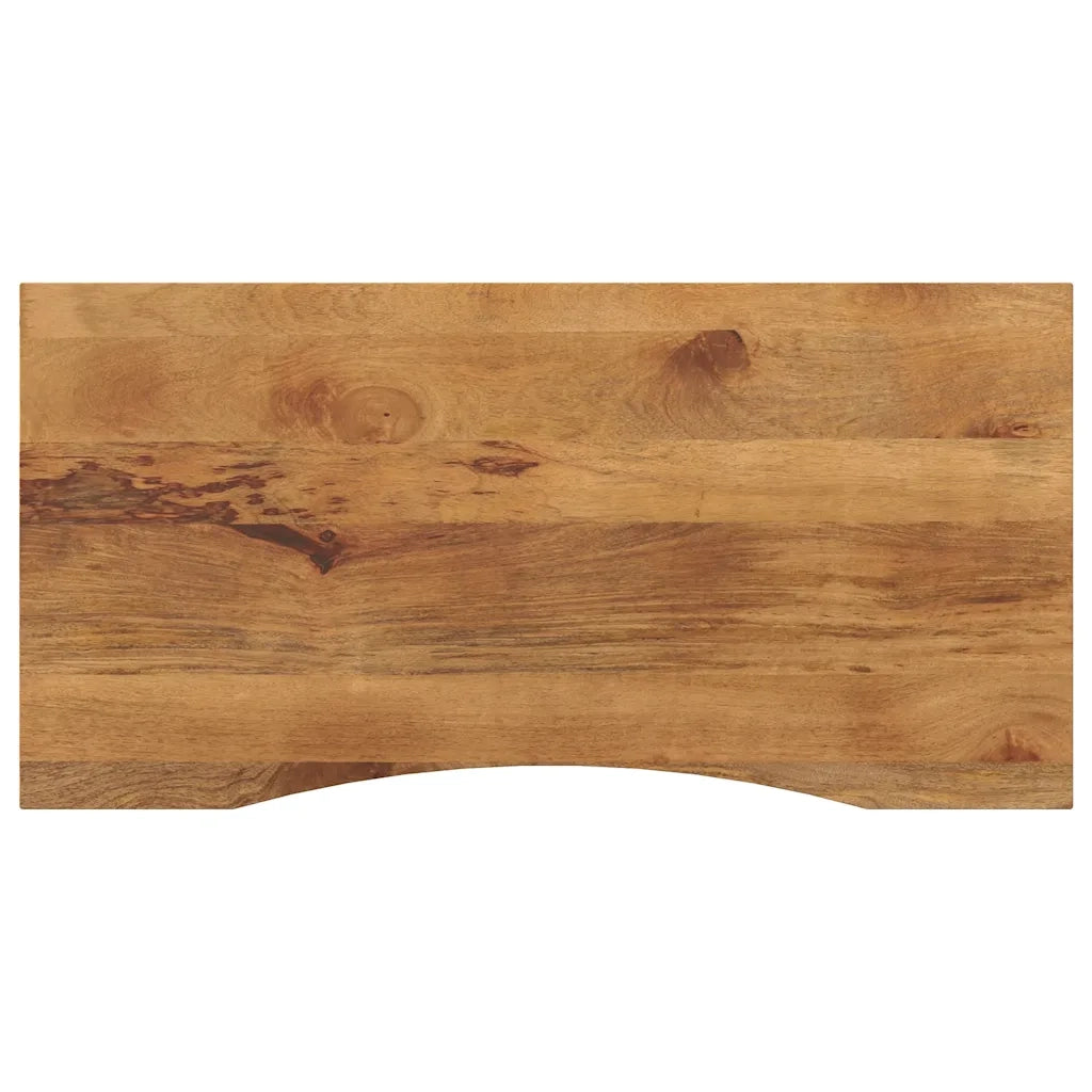 Piano Scrivania con Curva 110x60x2,5cm Massello Grezzo di Mango