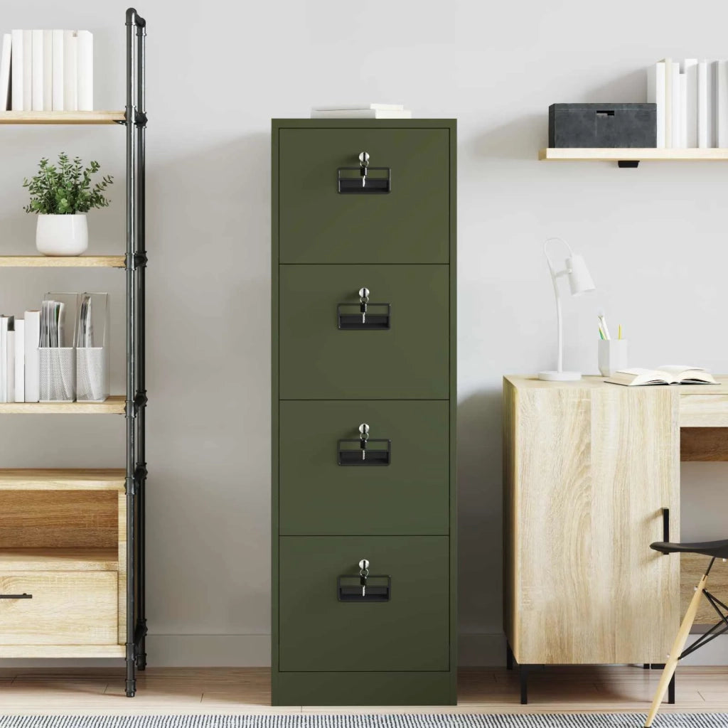 Armadio per File Geometrico 2 pcs Verde oliva 44 x 50 x 139 cm 3406158
