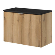 Set NEWPORT Armadio Pensile Sottolavabo con Piano di Lavoro 80x60x40 Effetto Rovere / Nero [en.casa]