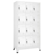 Armadietto spogliatoio con 12 scomparti 90 x 45 x 180 cm stile moderno per uso camerino realizzato in acciaio grigio 02_0046291