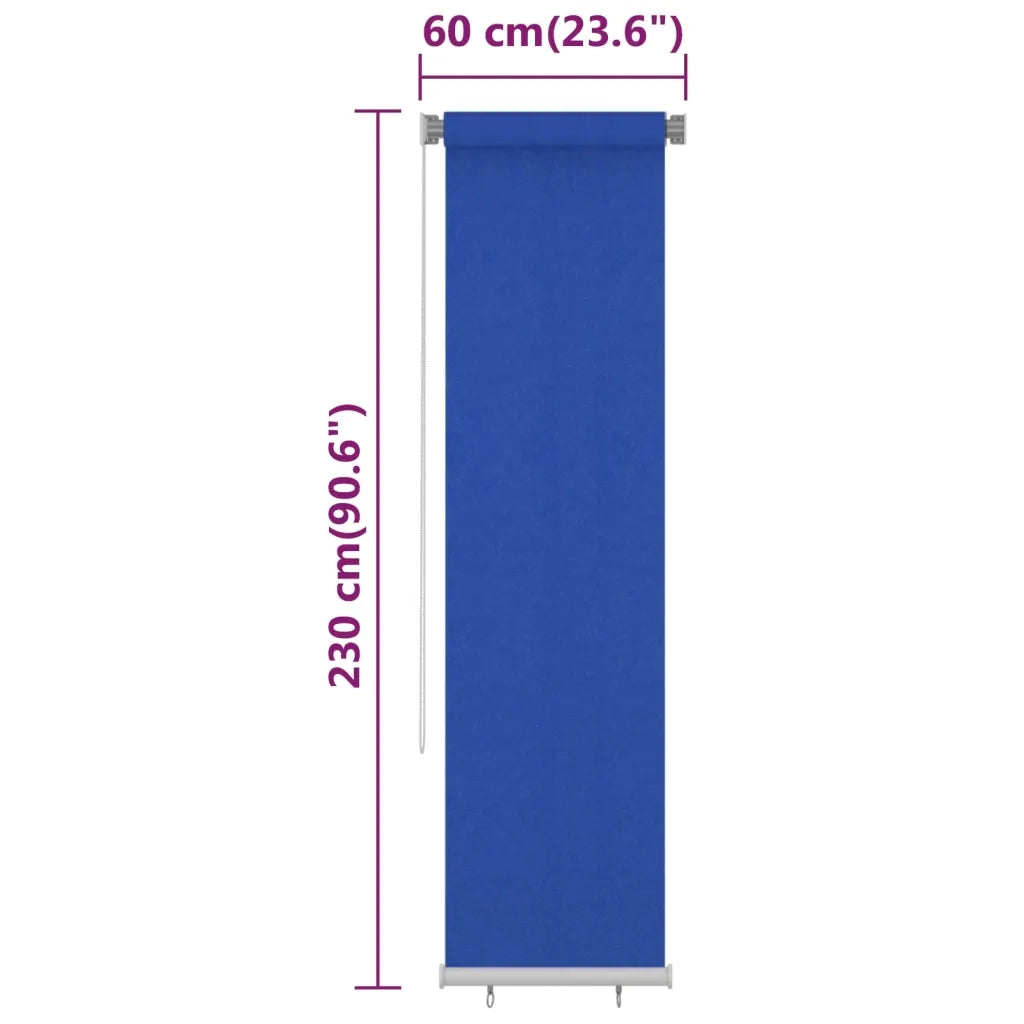 Tenda a Rullo per Esterni 65(L)x230(A) cm Blu HDPE 312848
