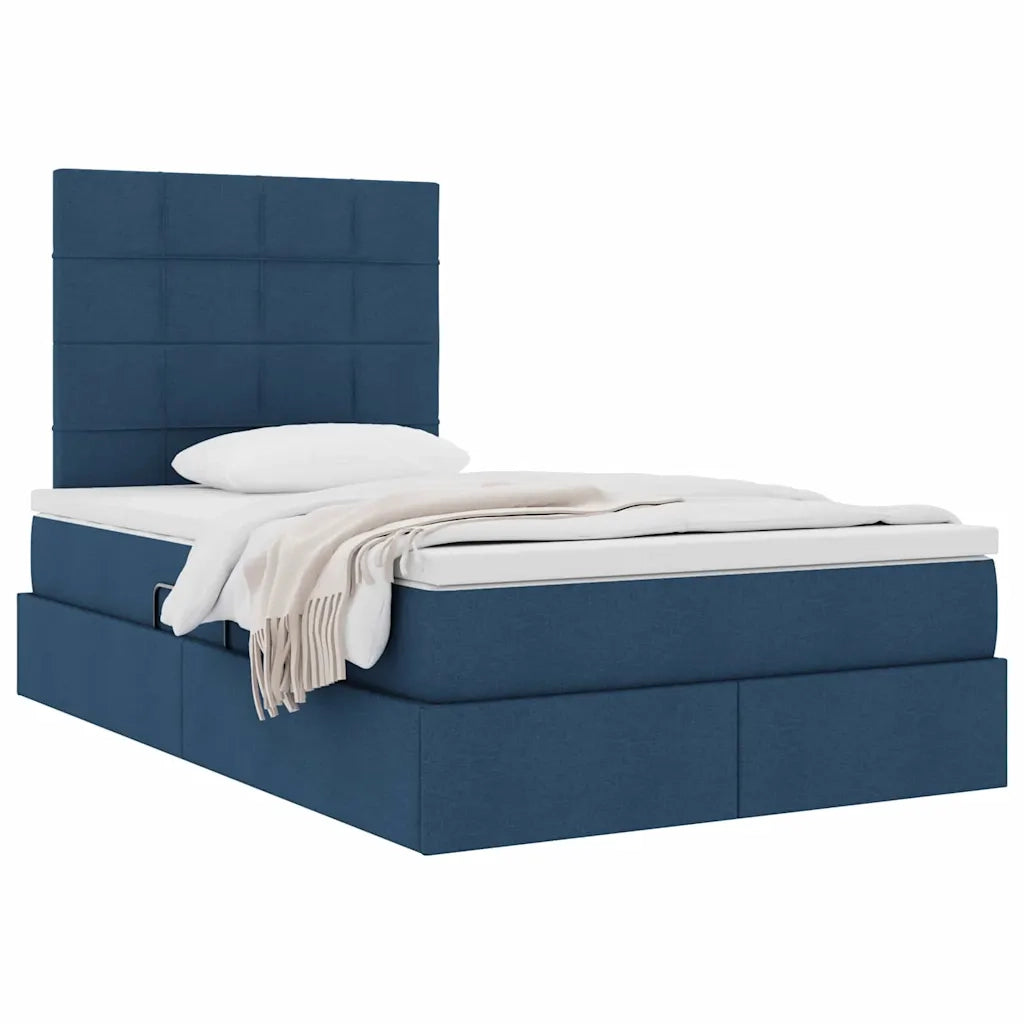 Letto con contenitore e materasso Blu 120 x 200 cm Poliestere