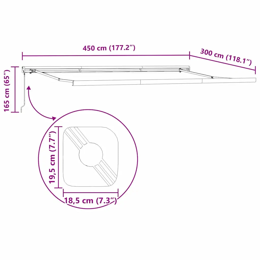 | Struttura della tenda | Antracite 450 × 300 cm Alluminio 145708