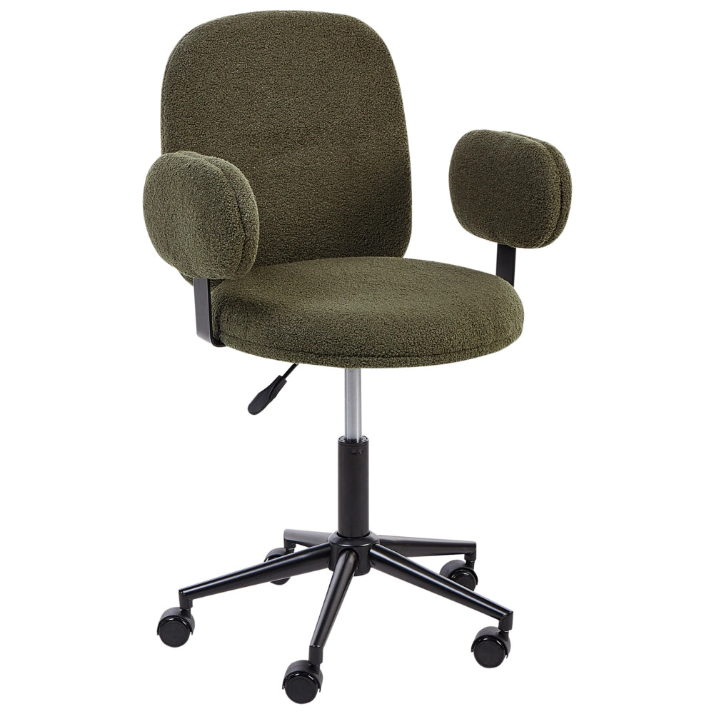 Sedia da scrivania per ufficio Verde scuro Boucle Base regolabile in altezza Ufficio moderno casa