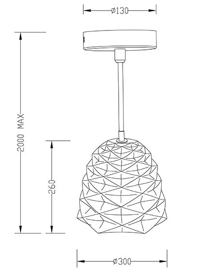 Duchessa Lampada a Sospensione in Metallo e Ceramica Bianca Ø300mm, attacco E27 40W, compatibile Smart Luce, Classe 1, Design Elegante