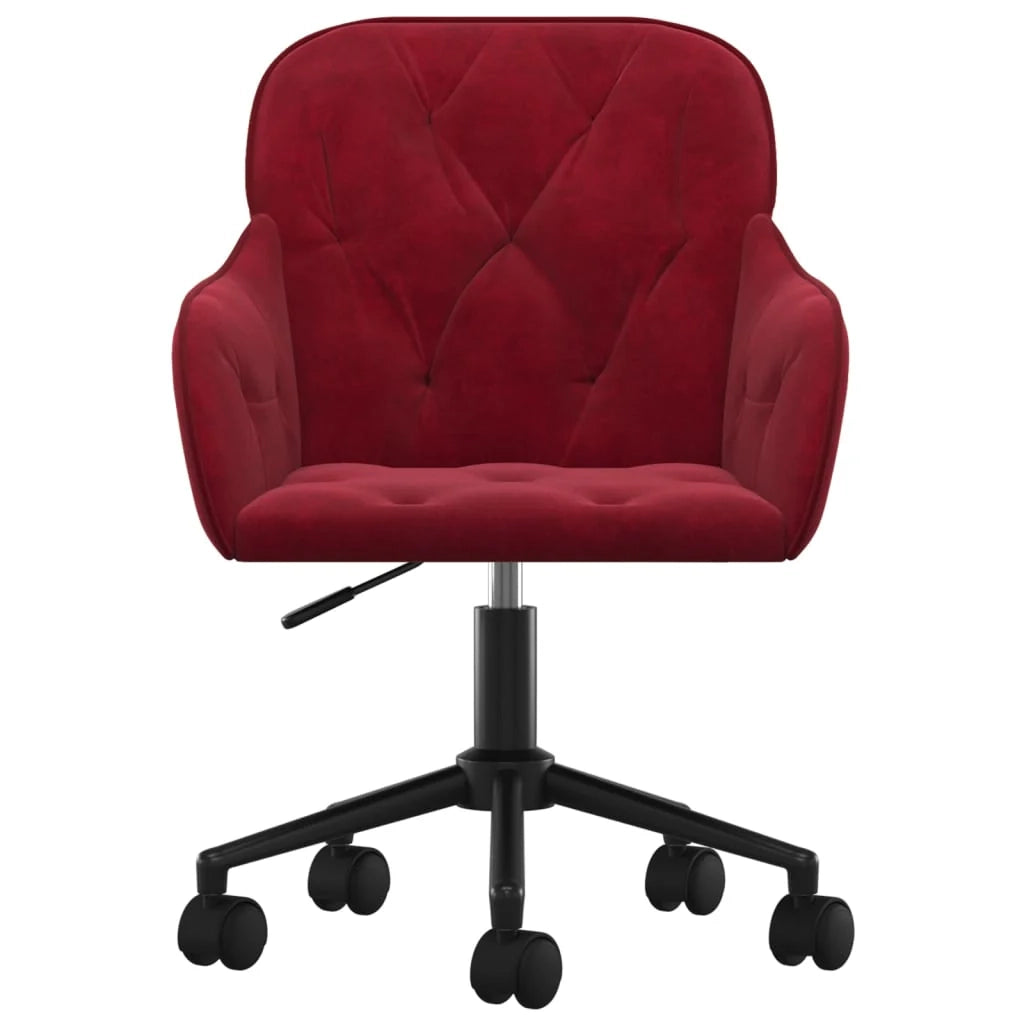 Sedia girevole da ufficio/sedia da studio/sedia per computer in velluto rosso 02_0024174