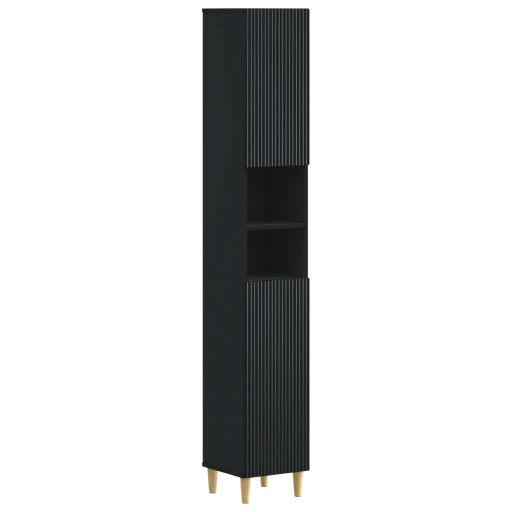Armadio da Bagno con Ripiano Aperto ARNHEM Nero 896596
