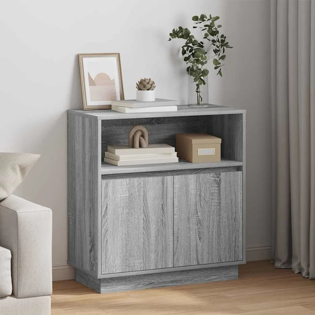 Credenza | Madia LED Grigio Sonoma 71 x 34,5 x 75 cm Legno multistrato