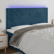 Testiera a LED Blu Scuro 160x5x118/128 cm in Velluto 3122202